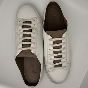 Vince Verrel Slip on Sneakers Open Back White Leather Low Top Shoes Size 8.5